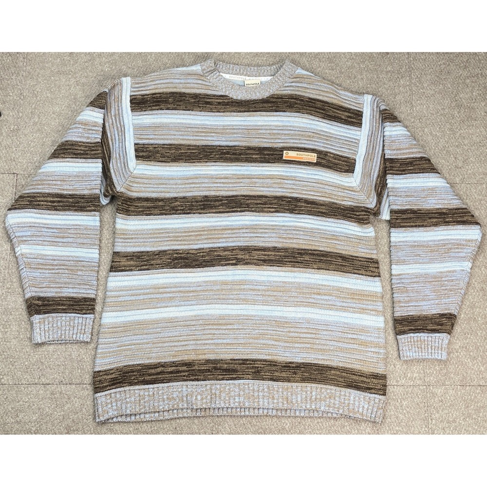 Southpole Men's‎ Vintage Long Sleeve Striped Oversized Sweater Size XL